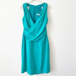 Trina Turk Samantha Dress Teal Size 14 Colorful Coastal Wedding Party